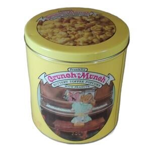 1989 Crunch 'N Munch Tin Buttery Toffee Popcorn 12 oz Vintage Collectible